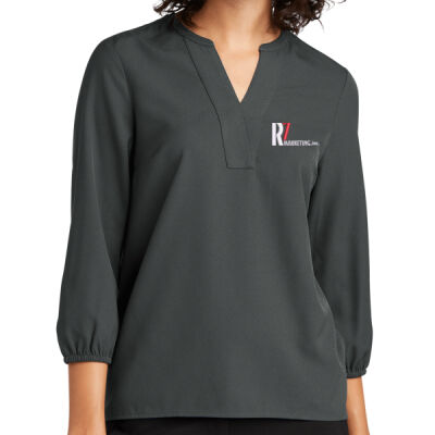 R7 Marketing - Women's Stretch Crepe 3/4 Sleeve Blouse Thumbnail